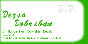 dezso dobriban business card