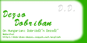 dezso dobriban business card